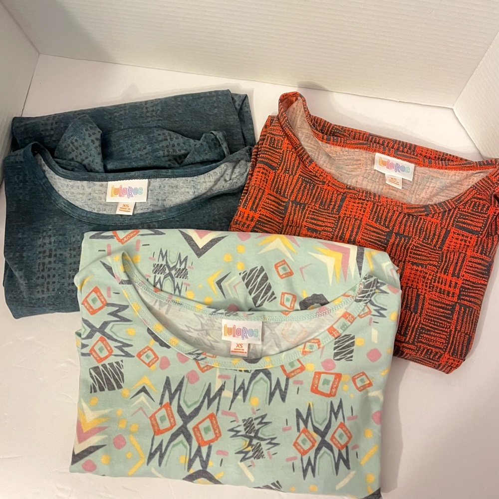 NWT LULAROE Women XS IRMA Tunic Shirt High/Low All Over Print Bundle Of 3